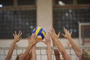 vista del juego de voleibol foto