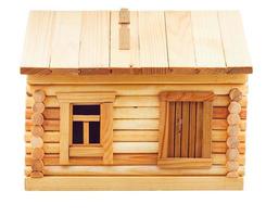 front view of village wooden log house photo