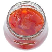 sweet quince jam in glass jar photo
