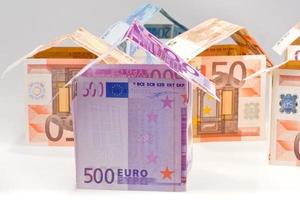 expensive houses from euro banknotes photo