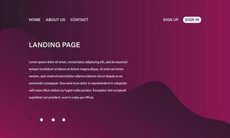 Modern Minimalist Abstract Landing Page Background with Gradient Color vector