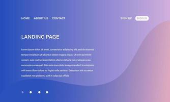 Modern Minimalist Abstract Landing Page Background with Gradient Color vector