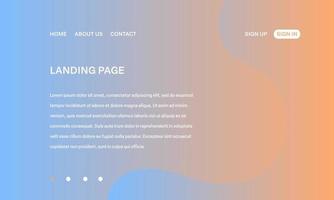 Modern Minimalist Abstract Landing Page Background with Gradient Color vector