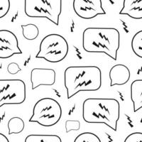 Seamless Pattern, concept of Social activity and Communication. Problem, tired, and tension. Vector Outline illustration on white background.