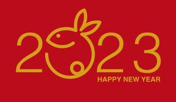 Happy new year 2023 , Lunar new year, Rabbit , simple  design vector