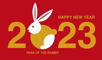 Happy new year 2023 , Lunar new year, Rabbit , simple design vector