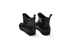 black rubber boots on a white background photo