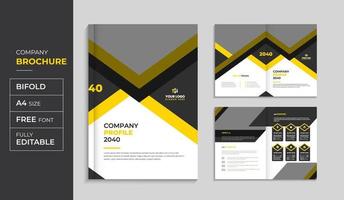 Geometric corporate business profile template creative company business fold brochure book cover page annual report abstract colorful magazine layout a4 multipurpose advertising marketing agency vector