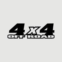 4x4 off road text sticker black and white. 4 wheel stickers vector