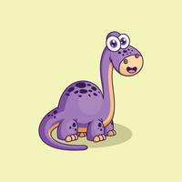 ilustración de vector de estilo de dibujos animados de dinosaurio