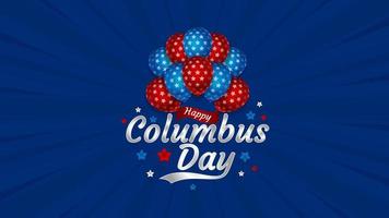 Happy Columbus Day Greeting Card 2022 with balloon vector background illustration for banner, poster, social media feed