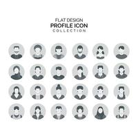 Flat design profile icon collection. Profile avatar design pack. vector