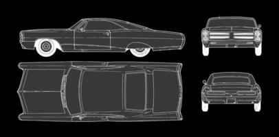 1966 Pontiac Bonneville Coupe blueprints vector