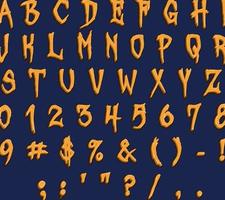 Halloween party letter effect alphabet design vector