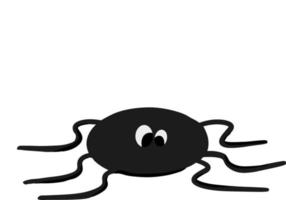 Black vector spider on isolated background. Halloween spider. Vector illustration