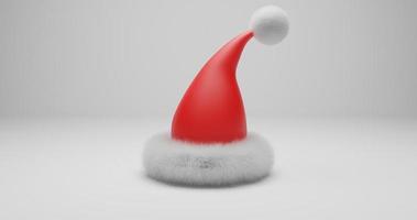 single santa claus hat illustration design side view in red color, 3d rendering, and 4K Size photo