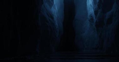 abstract background using sci fi environment illustration in vertical cave and blue light, 3d rendering and 4K size photo