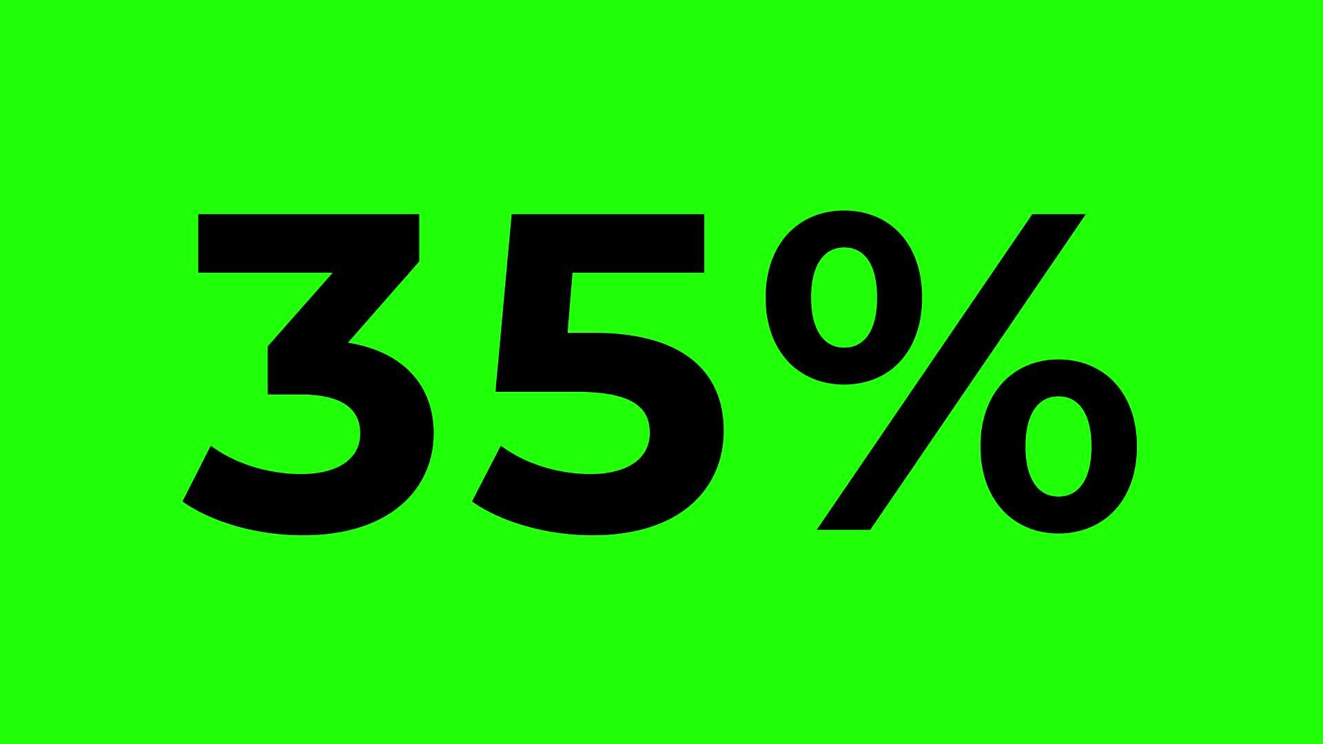 Animated Number Counter In Percentage From 0 To 35 Percent On Green animated-number-counter-in-percentage-from-0-to-35-percent-on-green