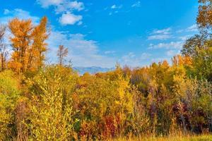 Teton mountain range Autumn landscape photo