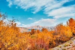 Teton mountain range Autumn landscape photo