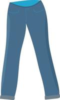 Blue trousers, jeans. Casual wear for every day. Vector. Flat style. vector