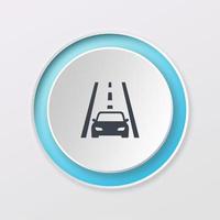 play button  white color  car driving on road digital design logo icon photo