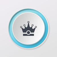 Play button  white color appreciation crown jewel digital design logo icon