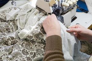 A sewing production, tailoring close-up photo