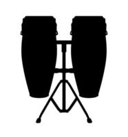 silueta de tambor de conga, instrumento musical de percusión de tambor tumbadora vector