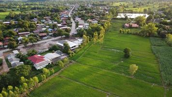 Areal view of mountain nature in Thailand. forest city. photo