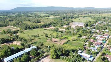 Beautiful aerial view to road with moutains and forest captured from above, photo