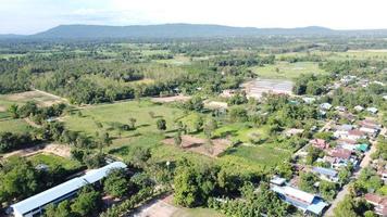 Beautiful aerial view to road with moutains and forest captured from above, photo