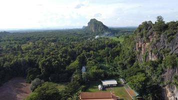 Areal view of mountain nature in Thailand. forest city. photo