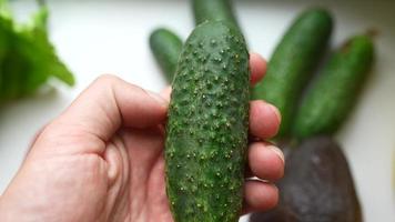 Cucumber held in hand video