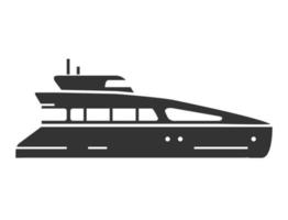 Silhouette of a yacht. Sea ship. Nautical vessel flat illustration vector.Nautical marine vessel.Isolated on a white background. vector