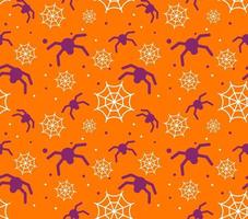 Seamless pattern with halloween spider web.Ornament for fabric, paper, festive background for the site.Vector flat style.Fabric print design concept. vector