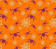 Seamless pattern with halloween spider web.Ornament for fabric, paper, festive background for the site.Vector flat style.Fabric print design concept. vector