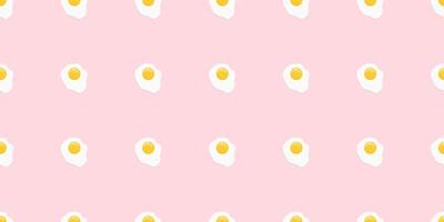 Cartoon fried egg seamless pattern. Vector illustration