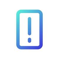 Exclamation mark pixel perfect gradient linear ui icon. System error. Require attention. Risk precaution. Line color user interface symbol. Modern style pictogram. Vector isolated outline illustration