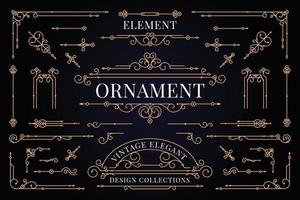 Vintage elegant element ornament vector set template