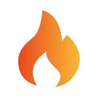 Fire flame icon isolated on white background. Hot flame energy. Vector illustration