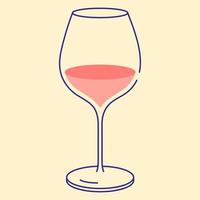 Copa de vino tinto icono ilustración vectorial, diseño plano vector