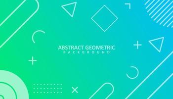 Blue and green geometric background design vector