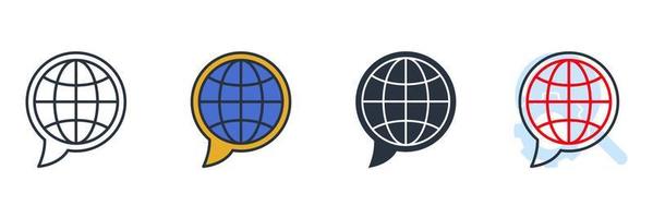 website icon logo vector illustration. Go to web on bubble chat symbol template for graphic and web design collection