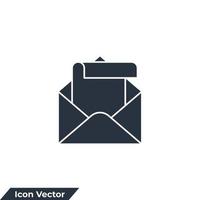 ilustración de vector de logotipo de icono de boletín. plantilla de símbolo de sobre y papel para la colección de diseño gráfico y web