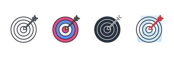 target icon logo vector illustration. Aim, Target and Goal symbol template for graphic and web design collection