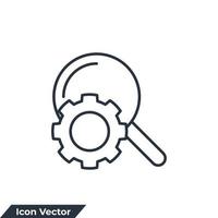 seo. Business Analysis icon logo vector illustration. magnifying glass and gear symbol template for graphic and web design collection