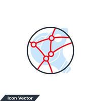 Ilustración de vector de logotipo de icono de red. tecnología global o plantilla de símbolo de red social para la colección de diseño gráfico y web