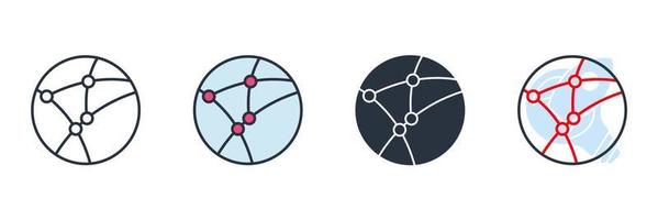 Ilustración de vector de logotipo de icono de red. tecnología global o plantilla de símbolo de red social para la colección de diseño gráfico y web
