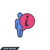 icono de información logo vector ilustración. soporte de personas y plantilla de símbolo de información para la colección de diseño gráfico y web